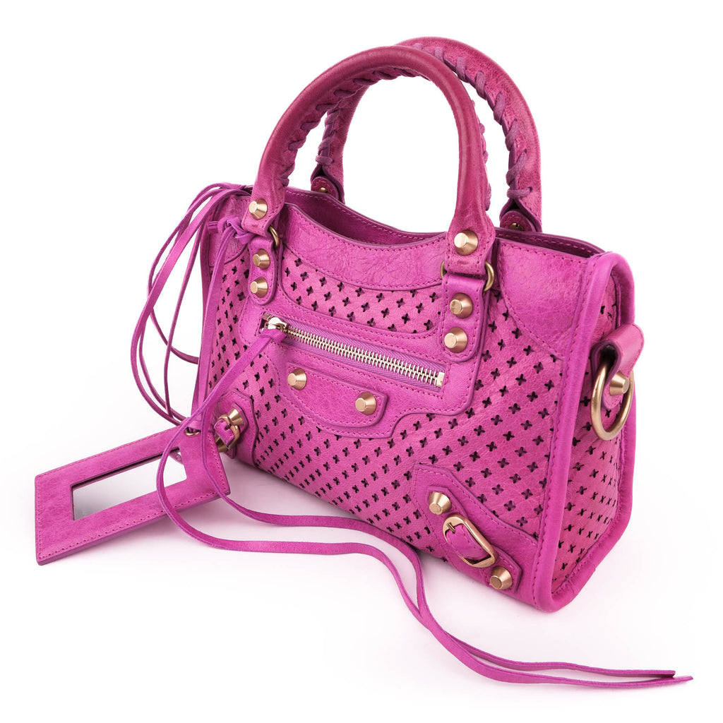 Balenciaga Classic City Mini Pink Leather 2Way Shoulder Handbag
