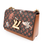 Louis Vuitton Catgram Twist MM Shoulder Bag Monogram Canvas Brown M44408