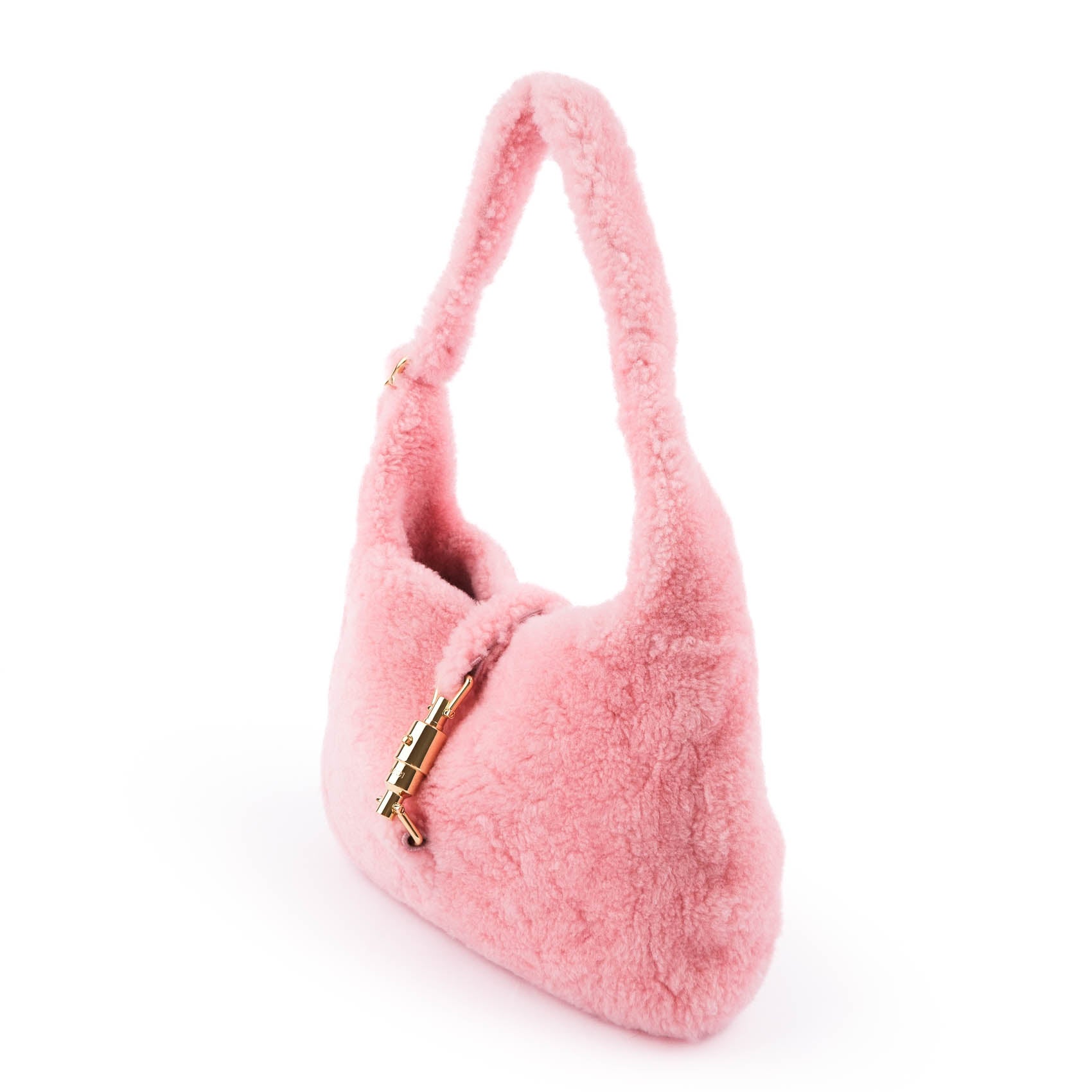 Gucci Jackie 1961 shoulder bag in pink shearling