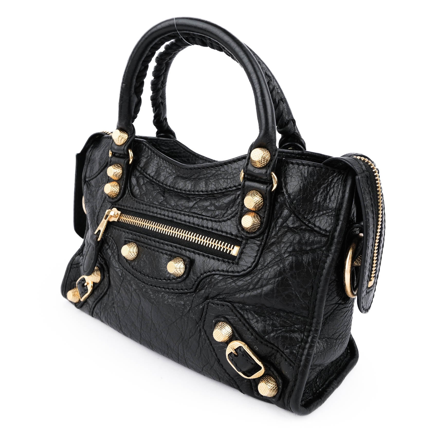 Balenciaga Classic City Mini with Giant 12 Gold Hardware (Black Lambskin)