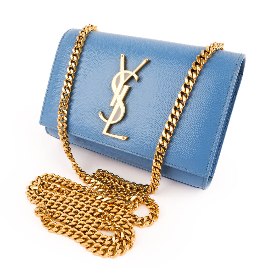Saint Laurent Monogram Kate Mini Leather Shoulder Bag - Royal Blue