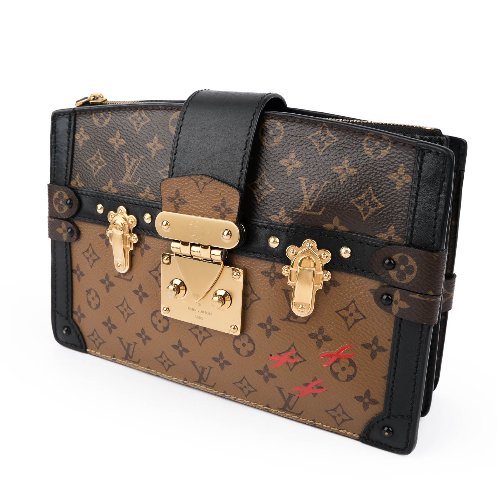 Louis Vuitton Reverse Monogram Trunk Clutch Crossbody Bag