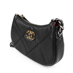 CHANEL 19 Small Zip Chain Shoulder Bag Black Lambskin Mixed Metal Hardware Full Set