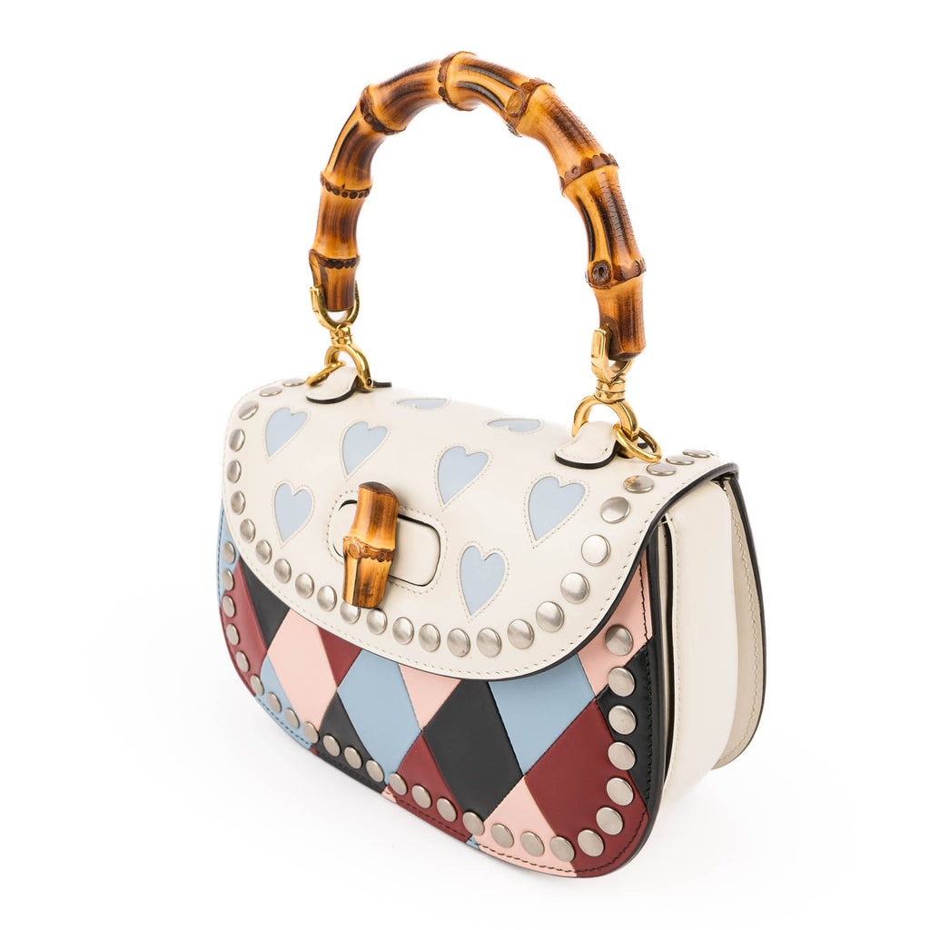 Gucci Multicolor Leather Lovelight Bamboo Top Handle 1947 Small Bag