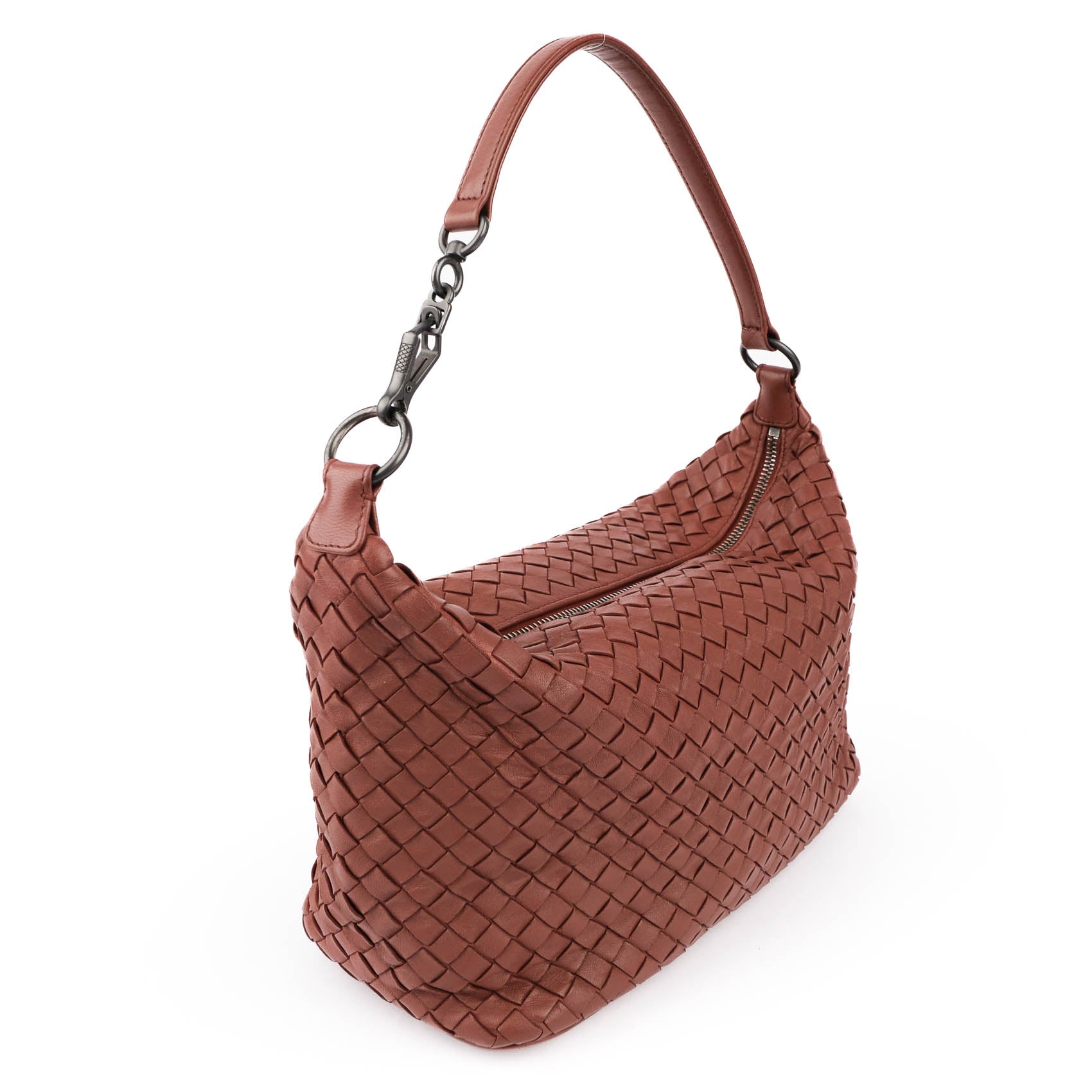 Bottega Veneta Intrecciato Nappa Leather Shoulder Bag – Terracotta Brown