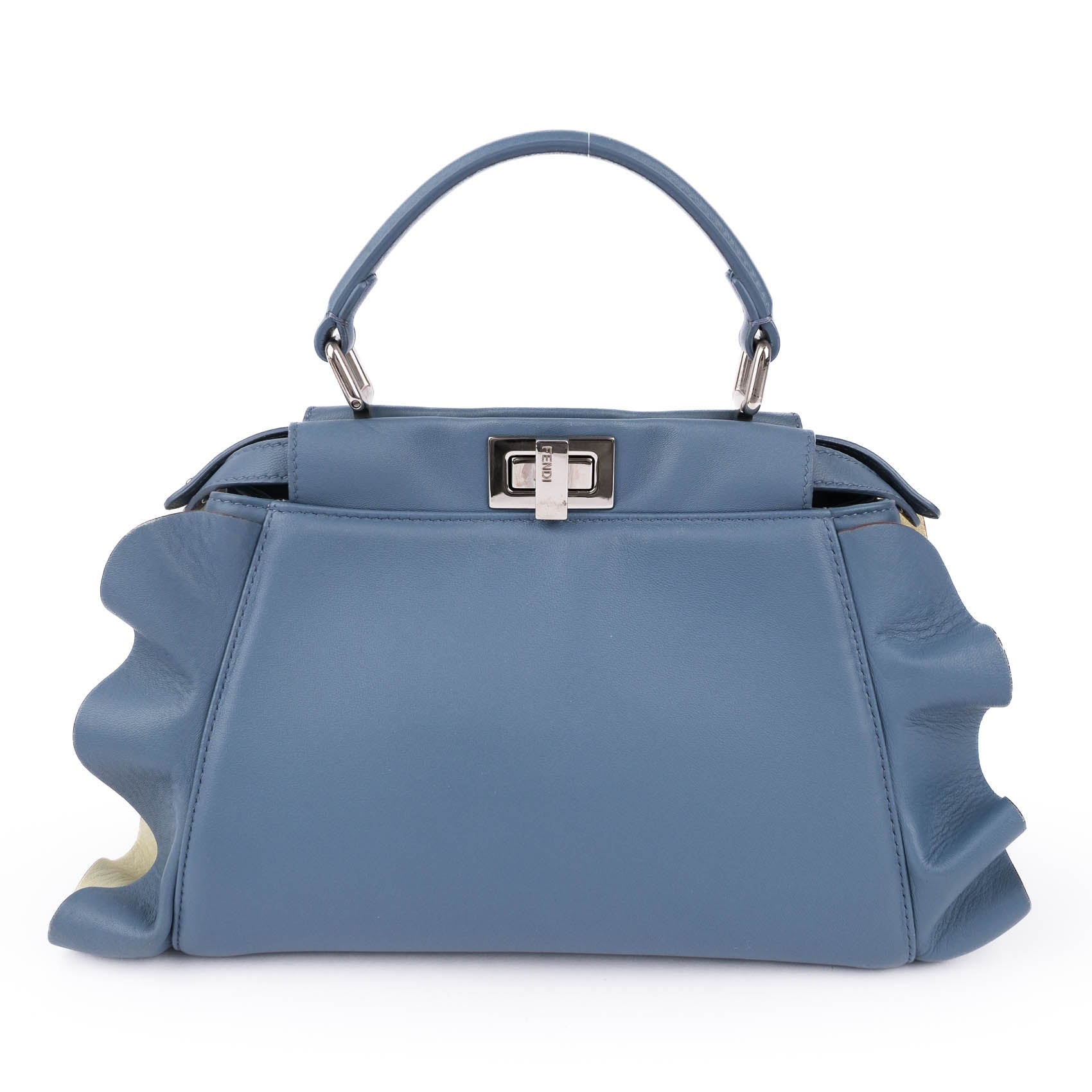 Fendi Mini Peekaboo Leather 2‑Way Handbag – Blue (8BN244)