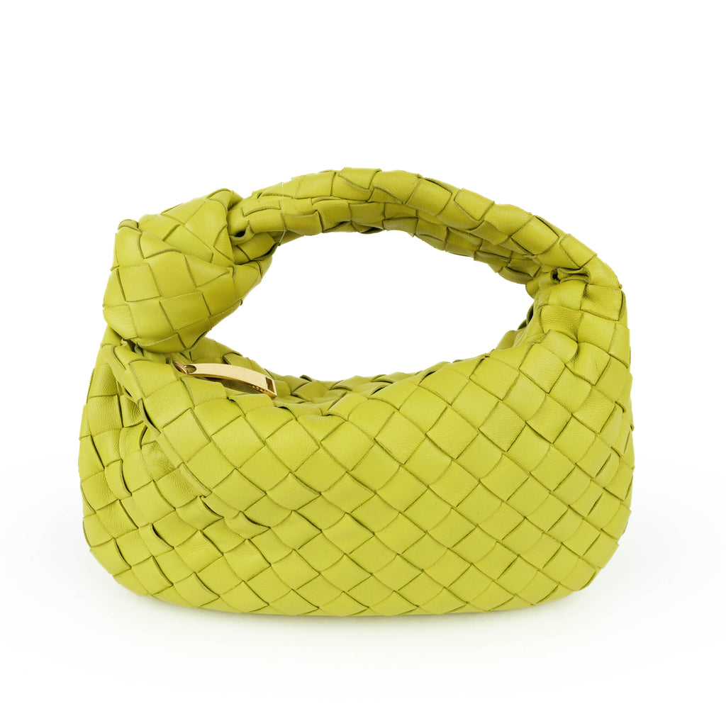 Bottega Veneta Mini Jodie Bag 72750 Intrecciato Leather Handbag Yellow-Green