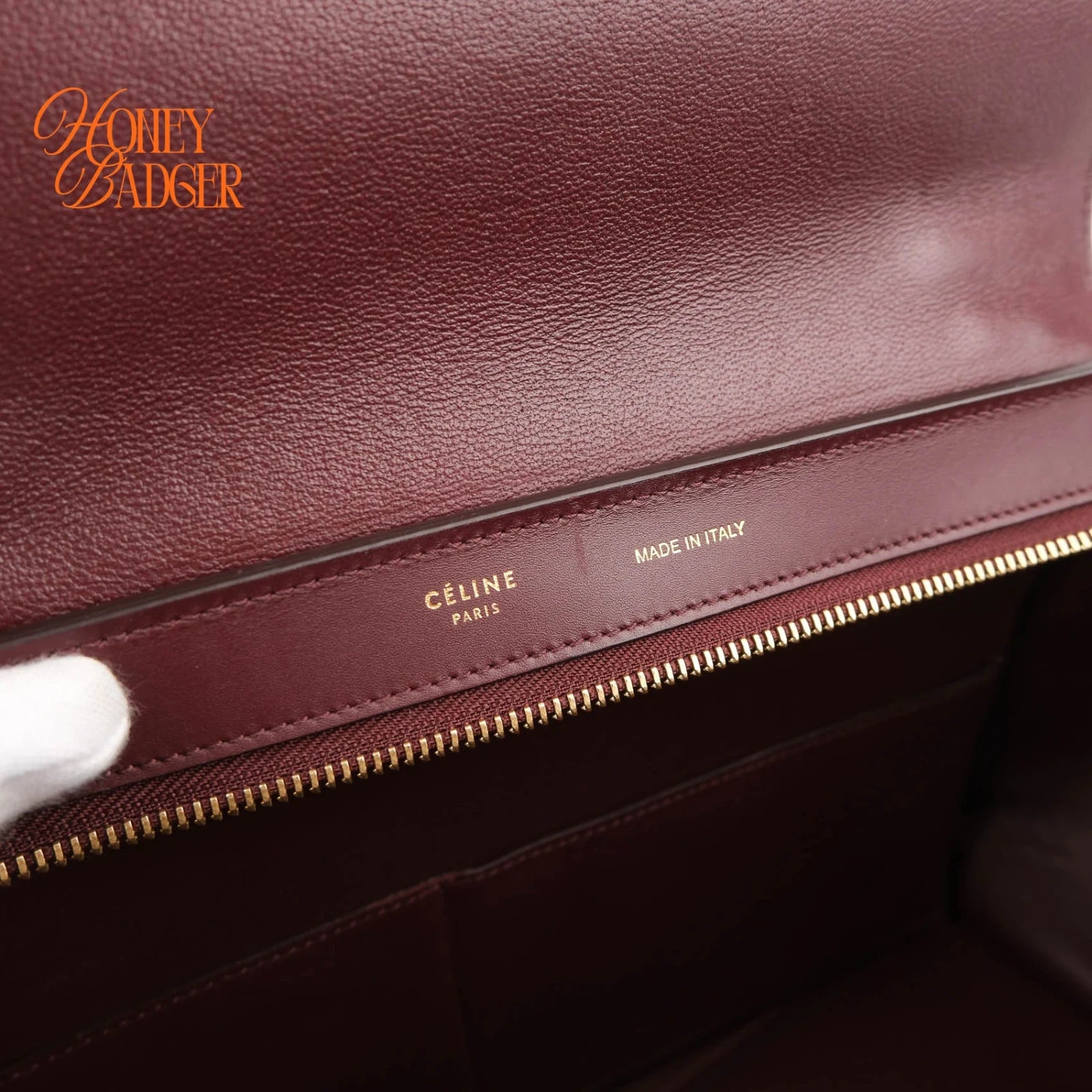 Céline Trapeze Medium Tricolor Leather Beige Burgundy Pink 2WAY Bag