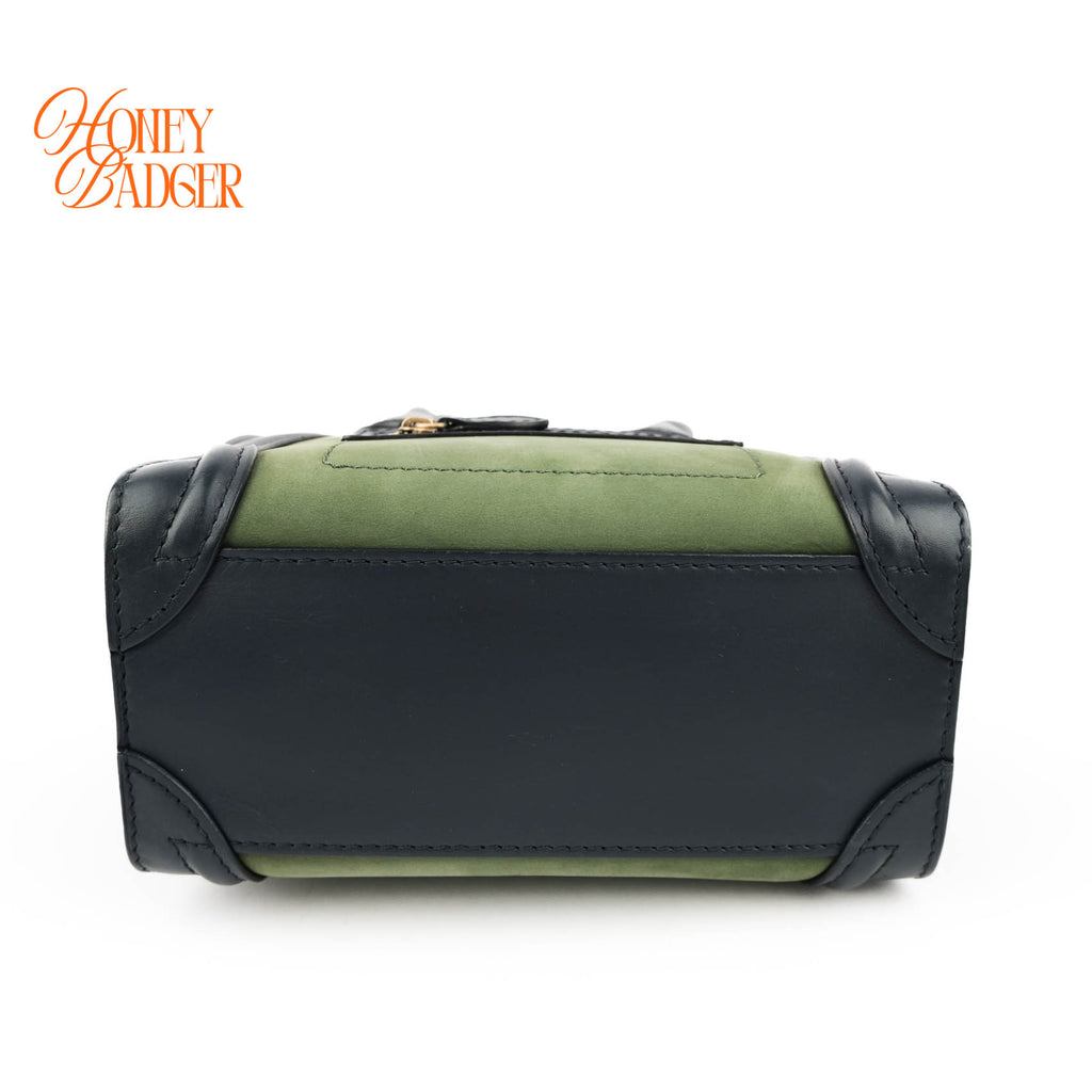 Celine Tricolor Leather & Suede Luggage Nano Shopper