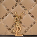 Saint Laurent Paris Becky Leather Chain Wallet in Beige