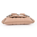 Gucci Horsebit 1955 Small Chain Shoulder Bag Quilted Leather Beige Silver Hardware