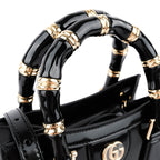 Gucci Diana Mini Bag – Black Patent Leather & Laquered Bamboo Handles