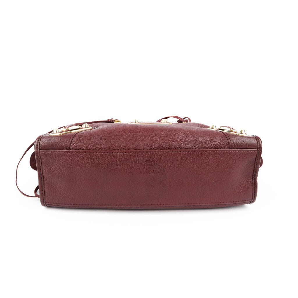 Balenciaga Classic Metallic Edge Small City - Bordeaux