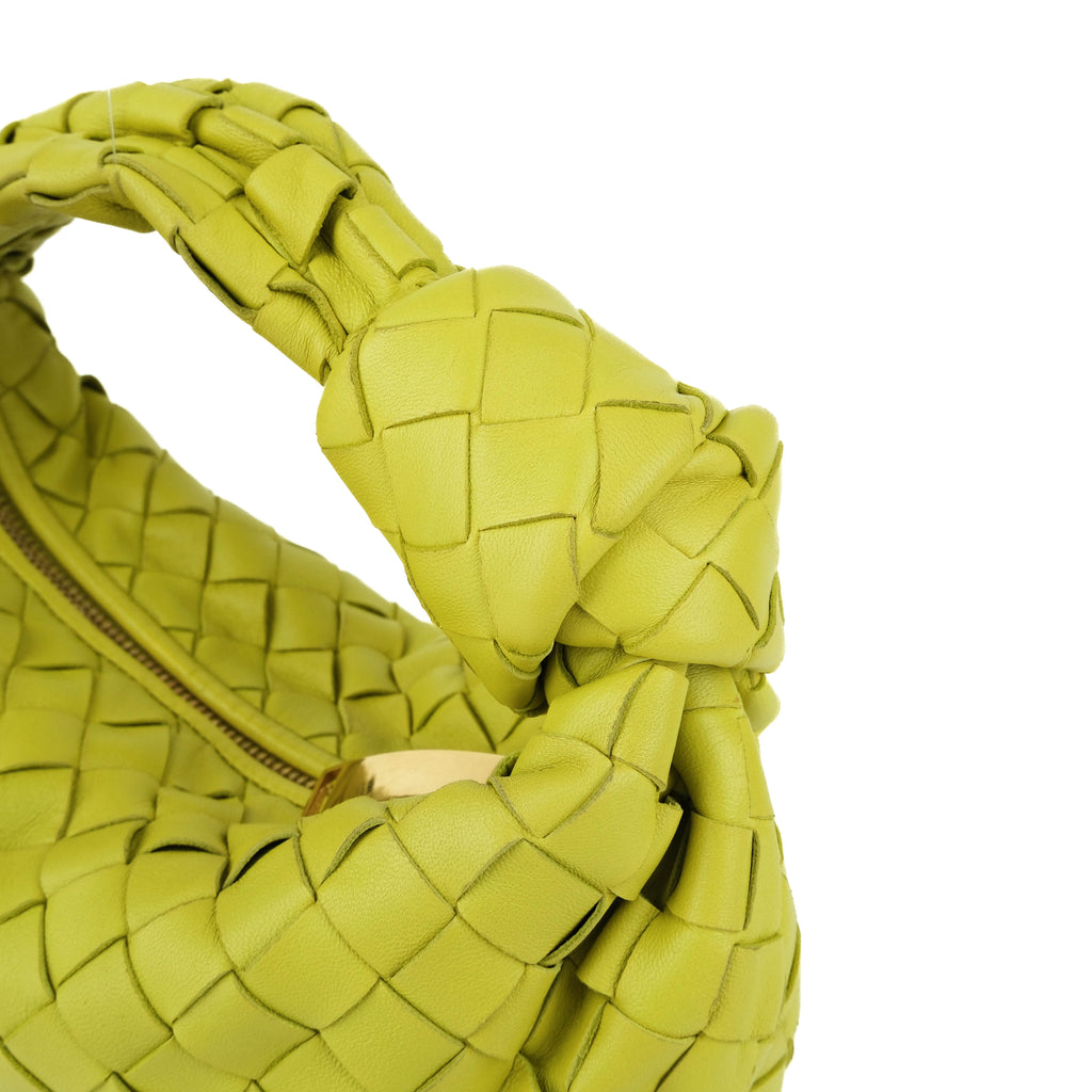 Bottega Veneta Mini Jodie Bag 72750 Intrecciato Leather Handbag Yellow-Green