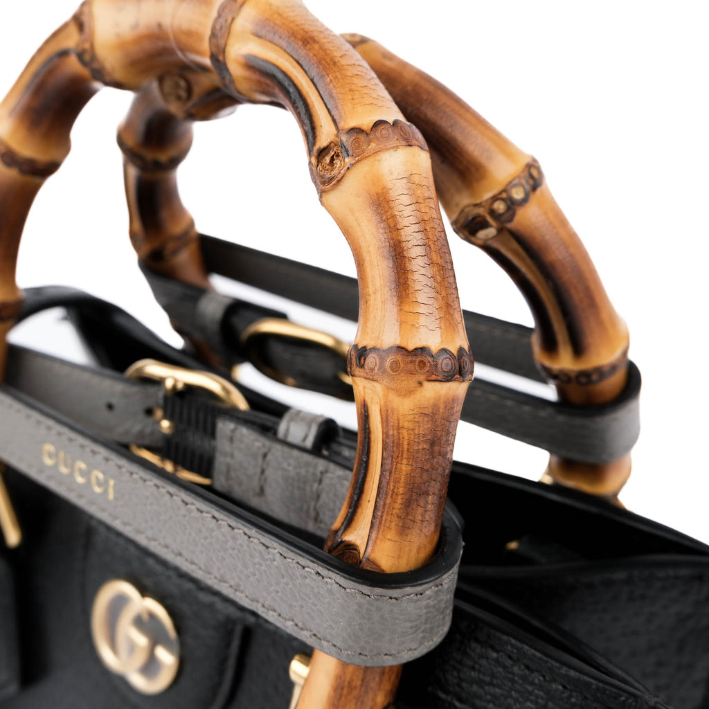 Gucci Diana Mini Handbag - Black Leather with Bamboo Handles