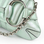 Gucci Horsebit 1955 Large Padded Chain Shoulder Bag - Metallic Mint Green