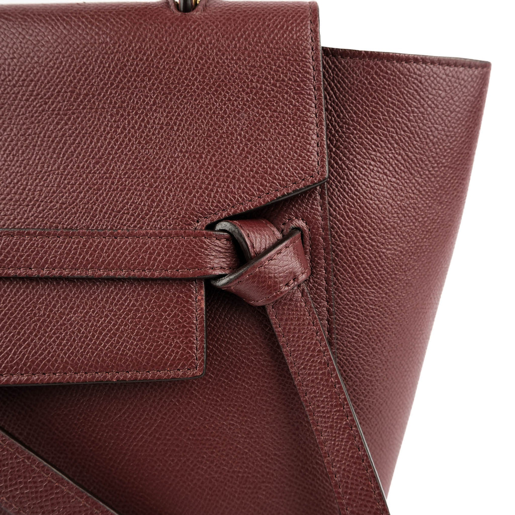 CELINE Micro Belt Bag in Grained Calfskin Burgundy