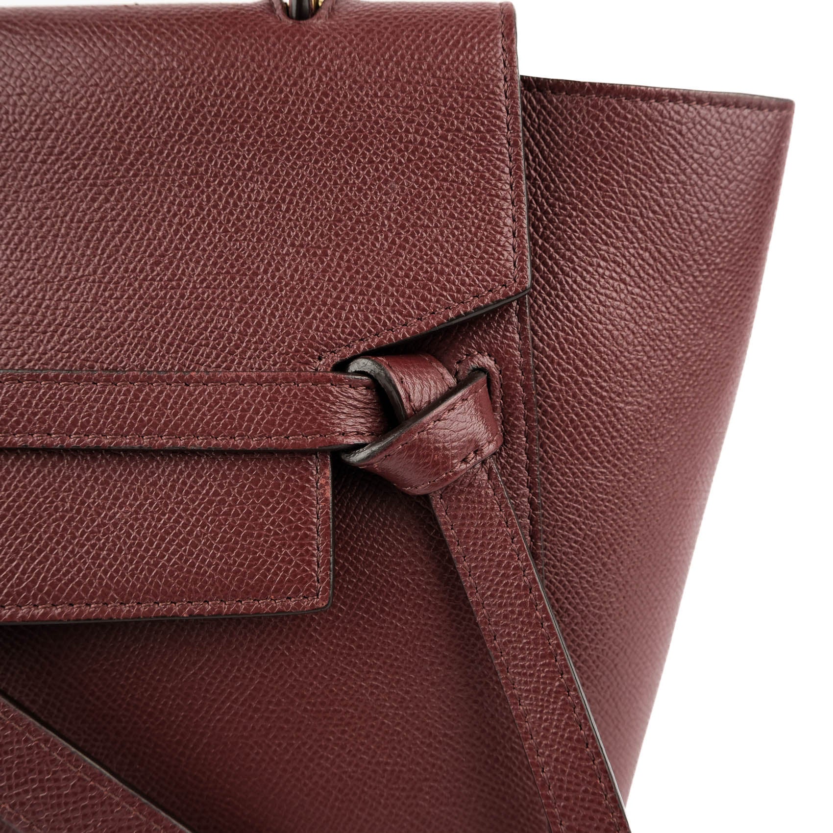 CELINE Micro Belt Bag in Grained Calfskin Burgundy