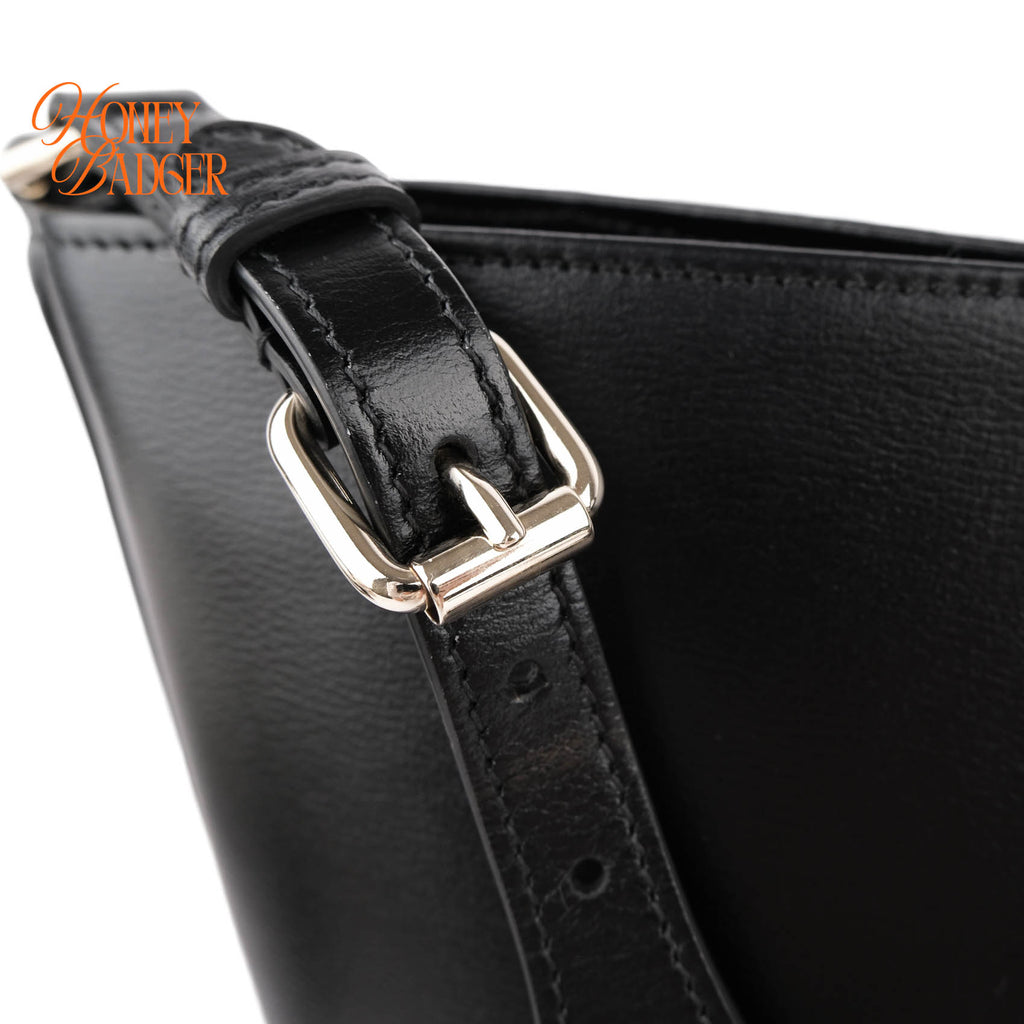 Gucci Jackie 1961 Small Bucket Bag Black Leather Web Strap Gold Hardware