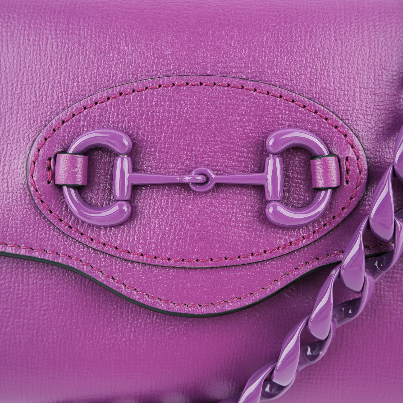 Gucci Horsebit 1955 Mini Shoulder Bag in Purple Leather