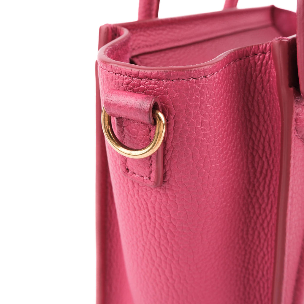 CELINE Nano Luggage Bag in Drummed Calfskin - Pink (2019)