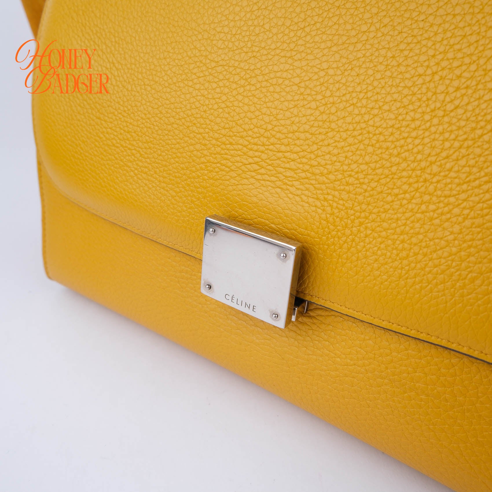 Celine Trapeze Medium 2WAY Handbag | Yellow Suede & Calfskin