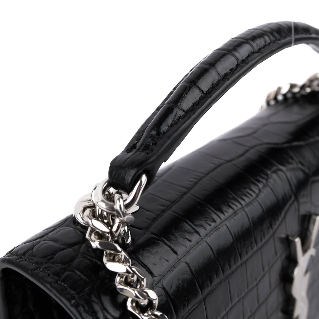 Saint Laurent Sunset Medium in Crocodile-Embossed Leather