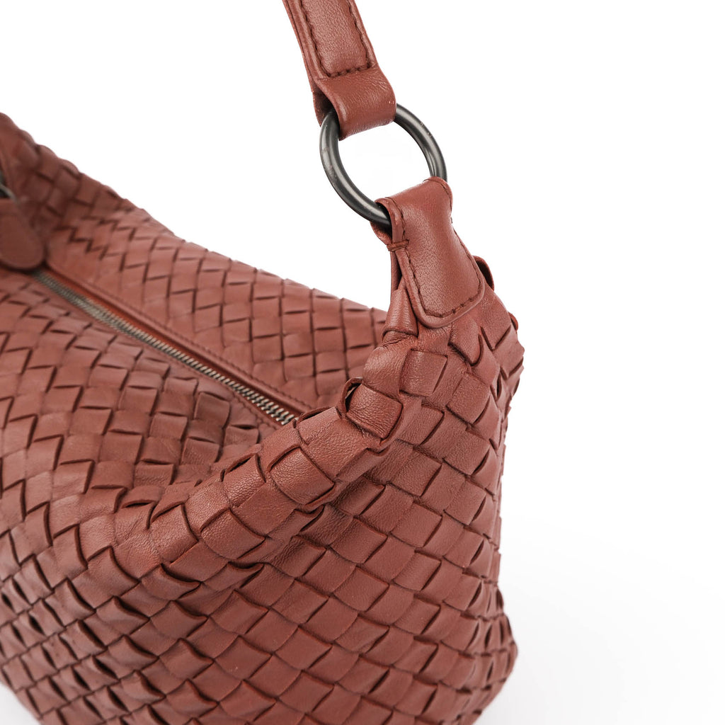 Bottega Veneta Intrecciato Nappa Leather Shoulder Bag – Terracotta Brown