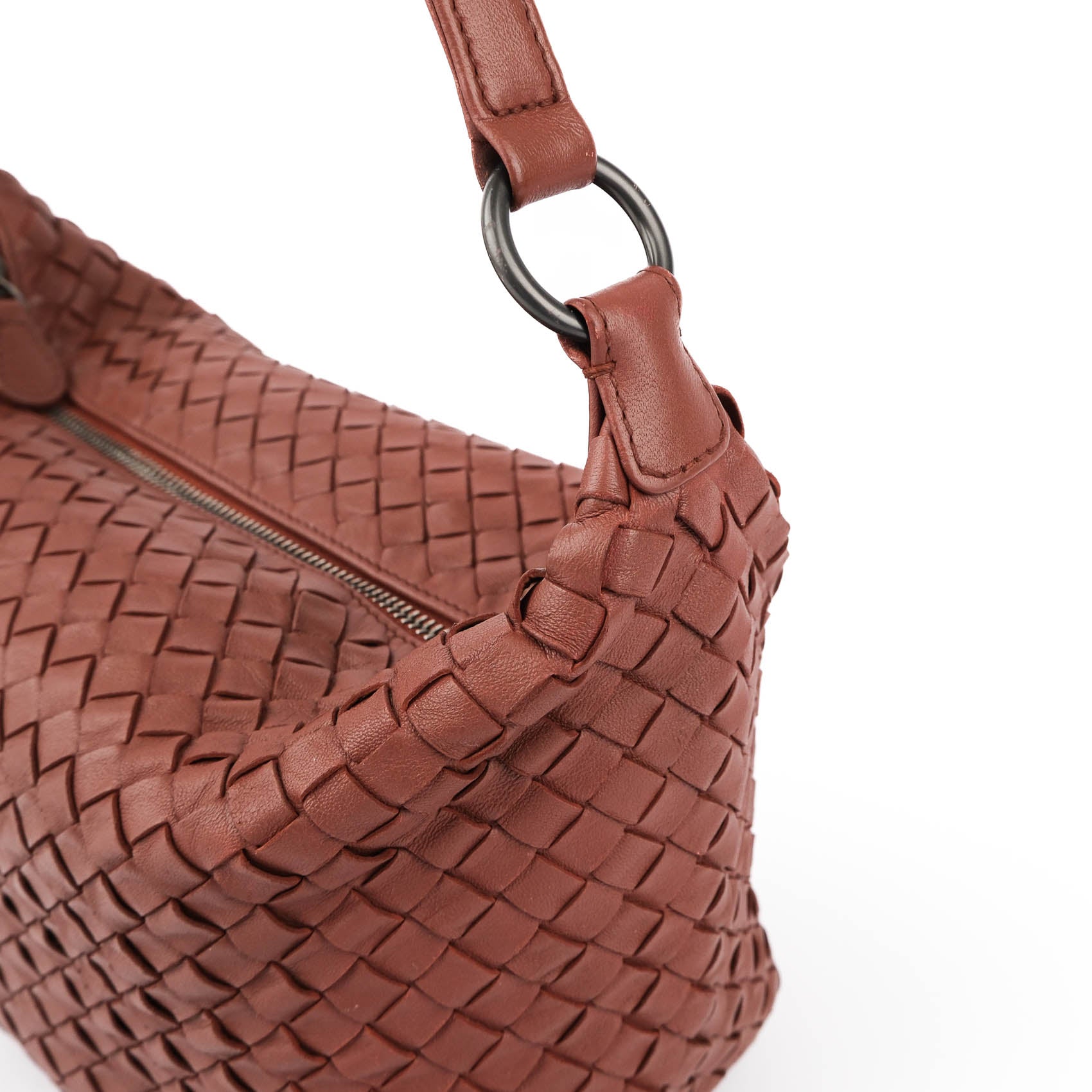 Bottega Veneta Intrecciato Nappa Leather Shoulder Bag – Terracotta Brown