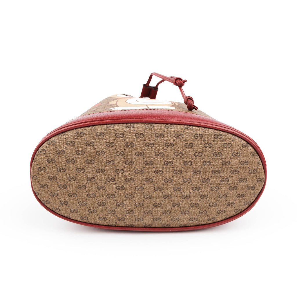 Gucci x Doraemon Limited Edition Mini Bucket Bag GG Supreme Canvas Red 647801