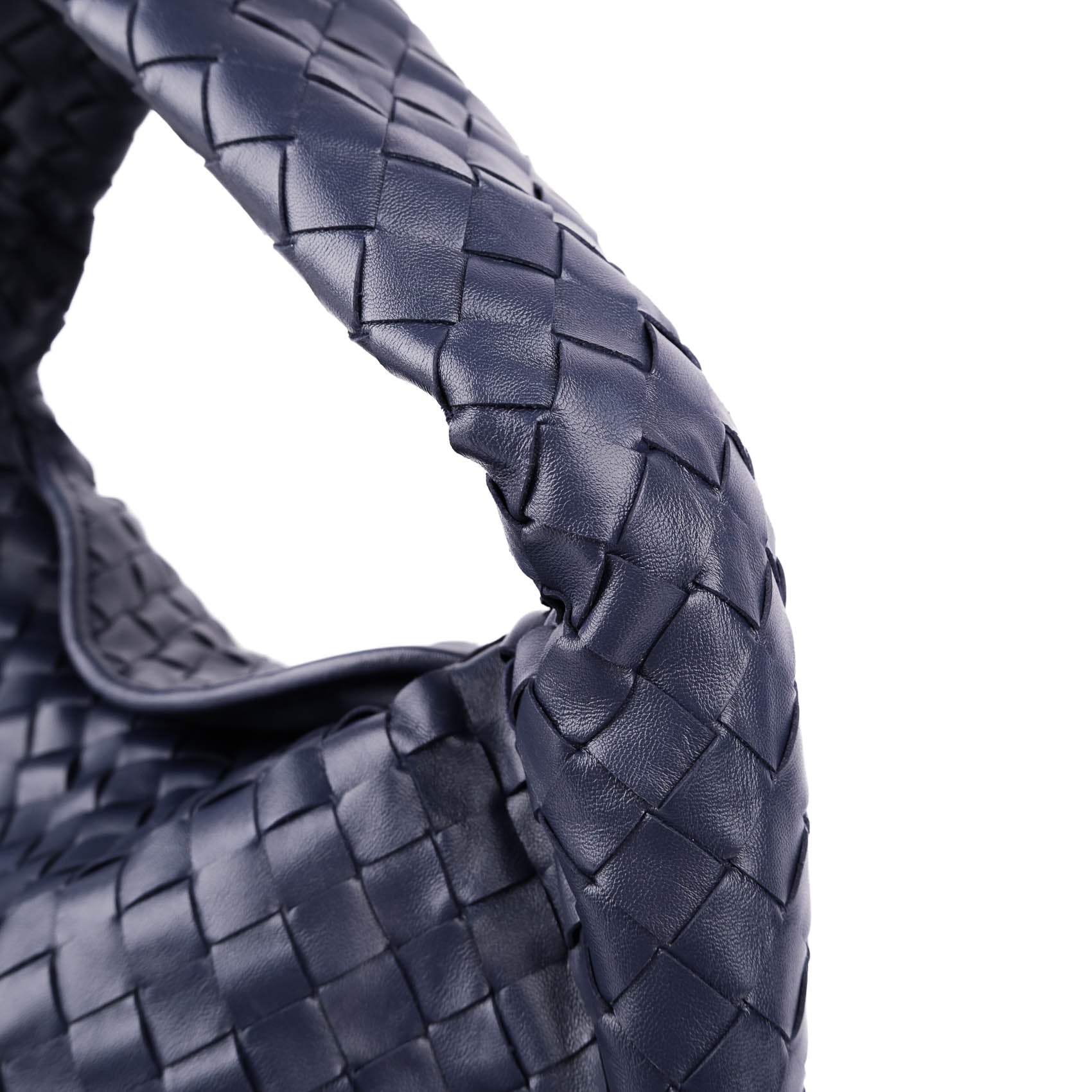 Bottega Veneta Medium Hop Intrecciato Leather Hobo Bag - Navy