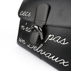 Delvaux Brillant MM L'Humour Handbag - Black Box Calf Leather