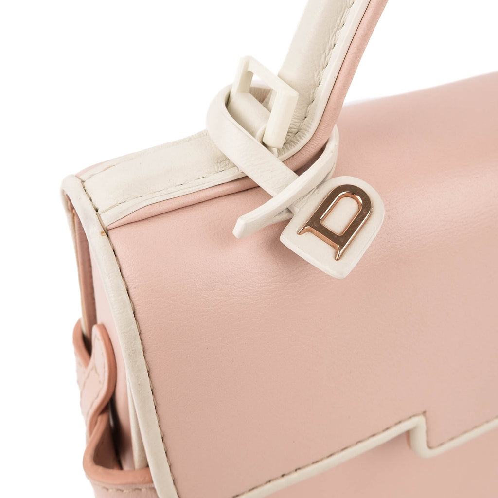 Delvaux Tempête Mini Calfskin Leather 2-Way Handbag (Light Pink / Bicolor)