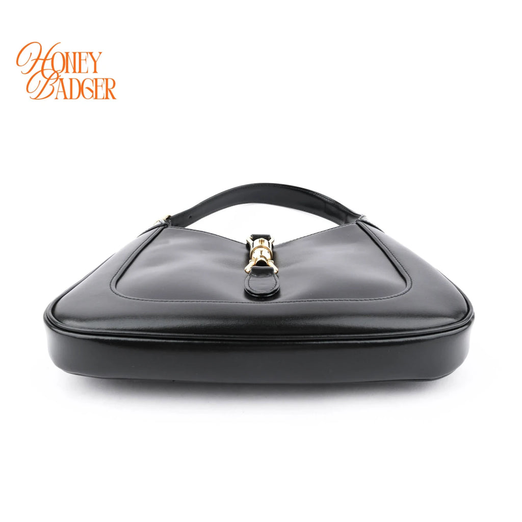 Gucci Jackie 1961 Medium Smooth Leather Black Gold Hardware Rank S