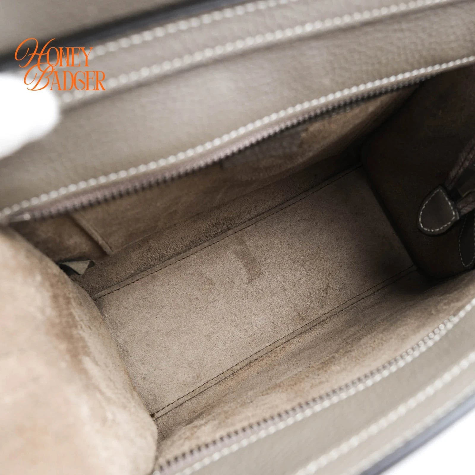 Celine Luggage Nano Grained Calfskin Taupe Rank A
