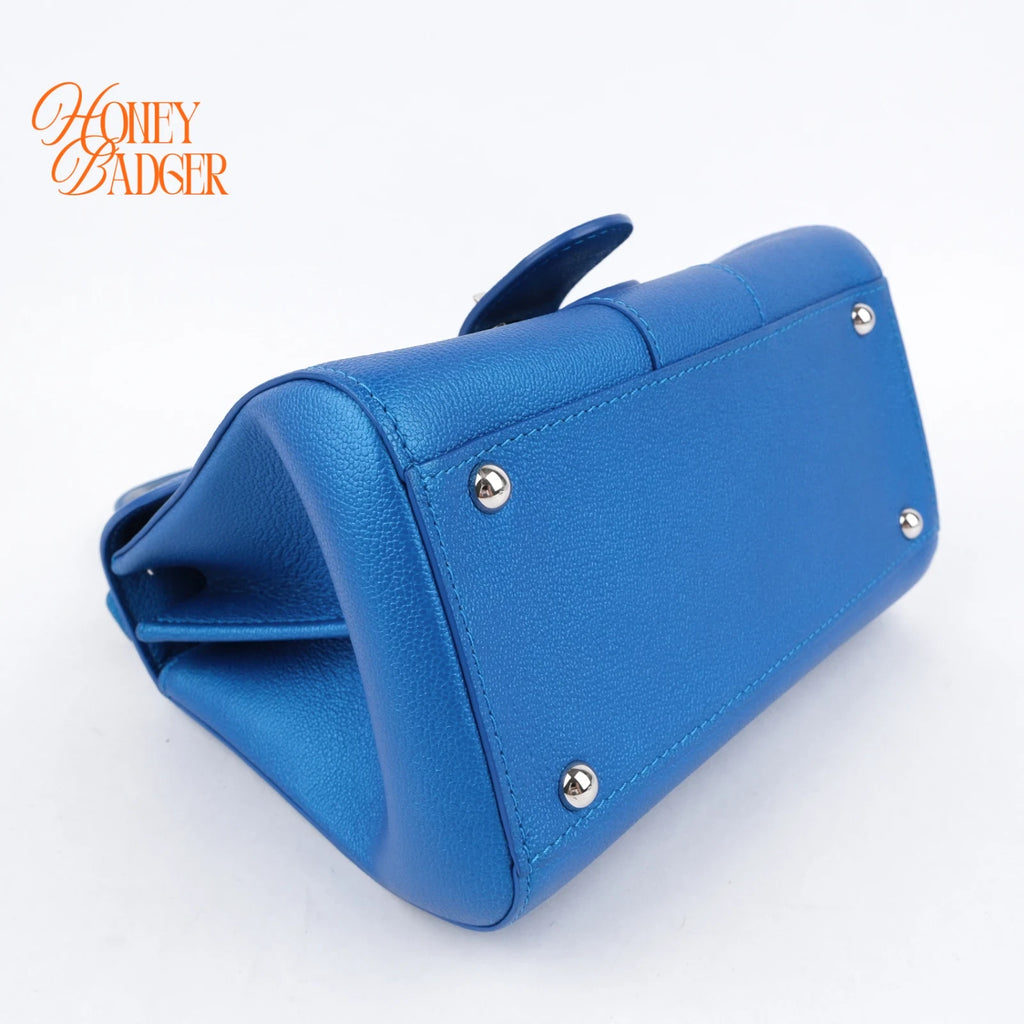 Delvaux Brillant Mini Satin Electric Calfskin 2Way Handbag Shoulder Bag Rank AB