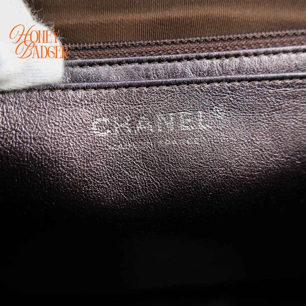 Chanel Classic Flap Jumbo Lambskin Metallic Grey Purple Rank AB