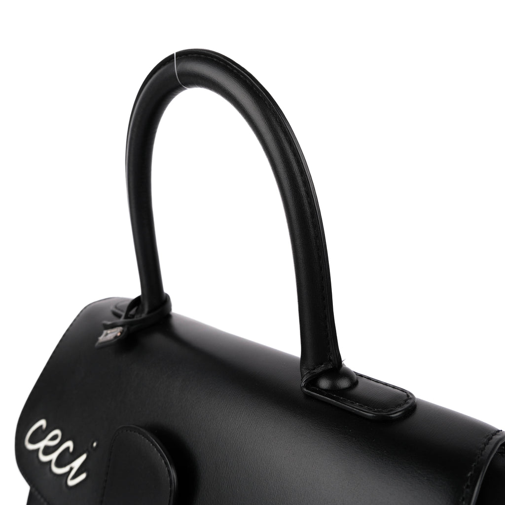 Delvaux Brillant MM L'Humour Handbag - Black Box Calf Leather