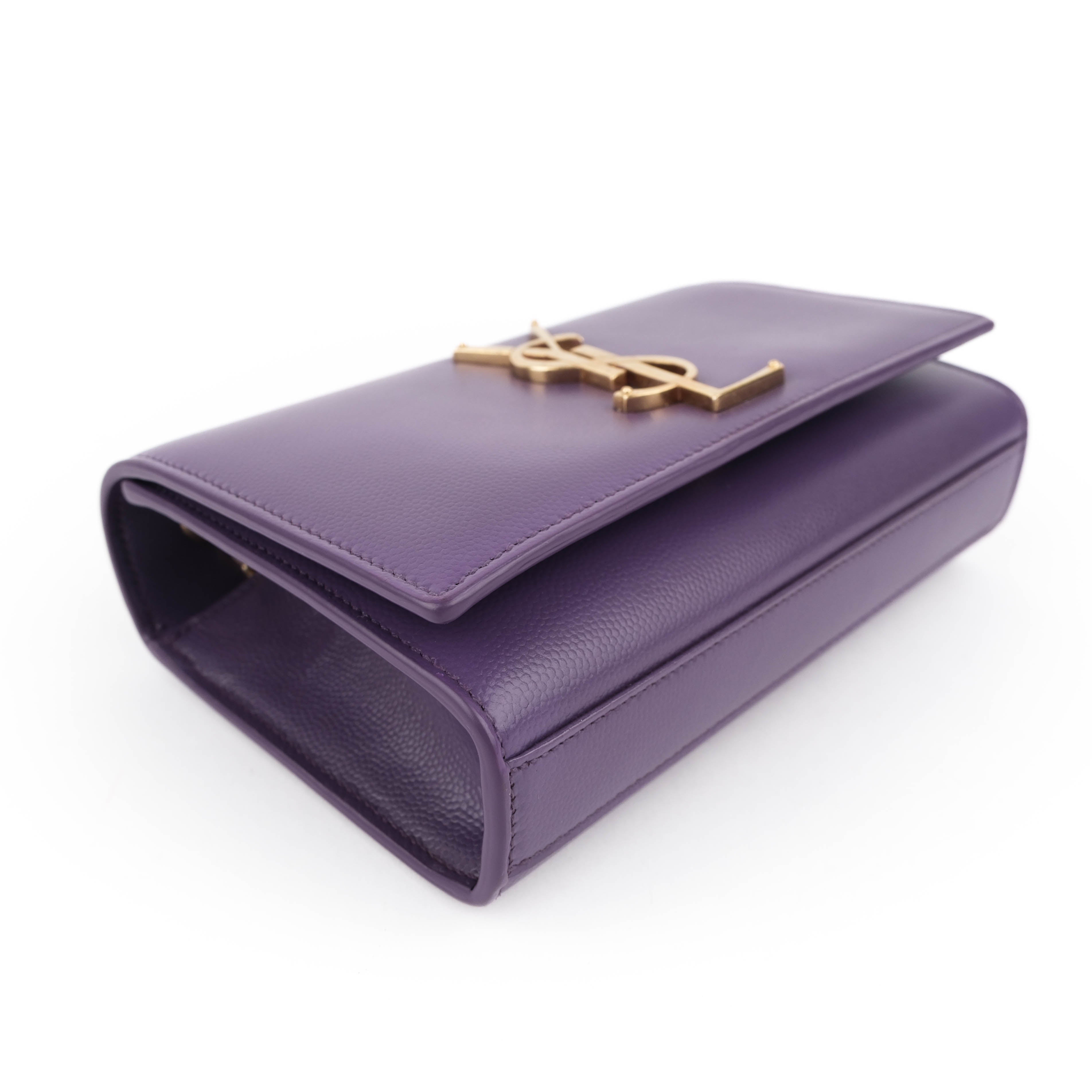 Saint Laurent Small Kate Purple Grained Leather