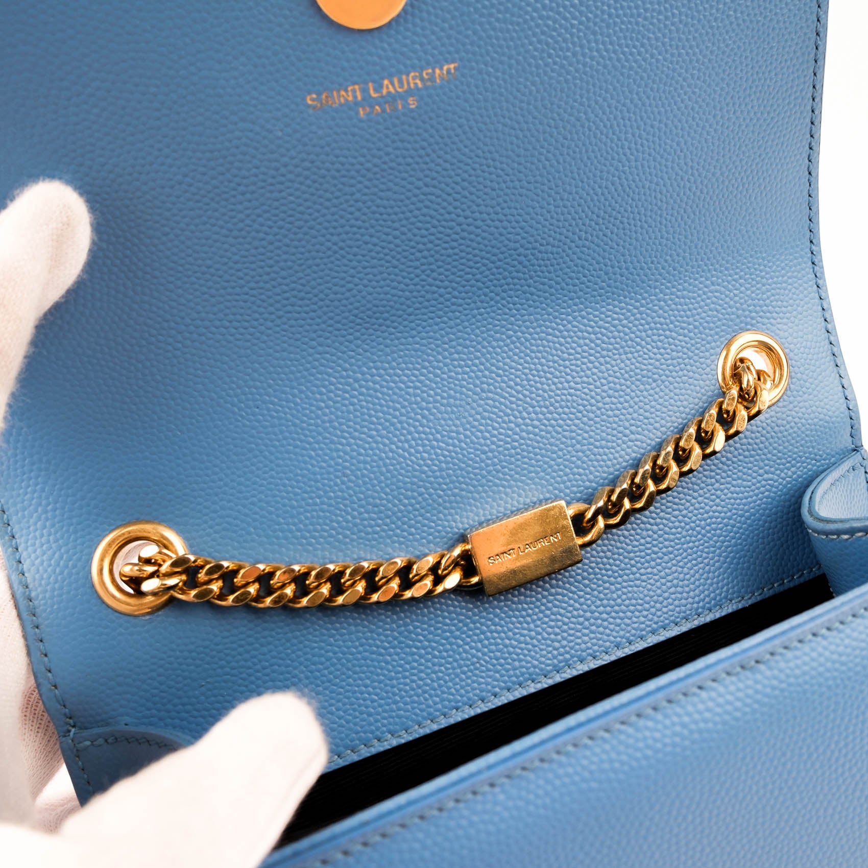 Saint Laurent Monogram Kate Mini Leather Shoulder Bag - Royal Blue