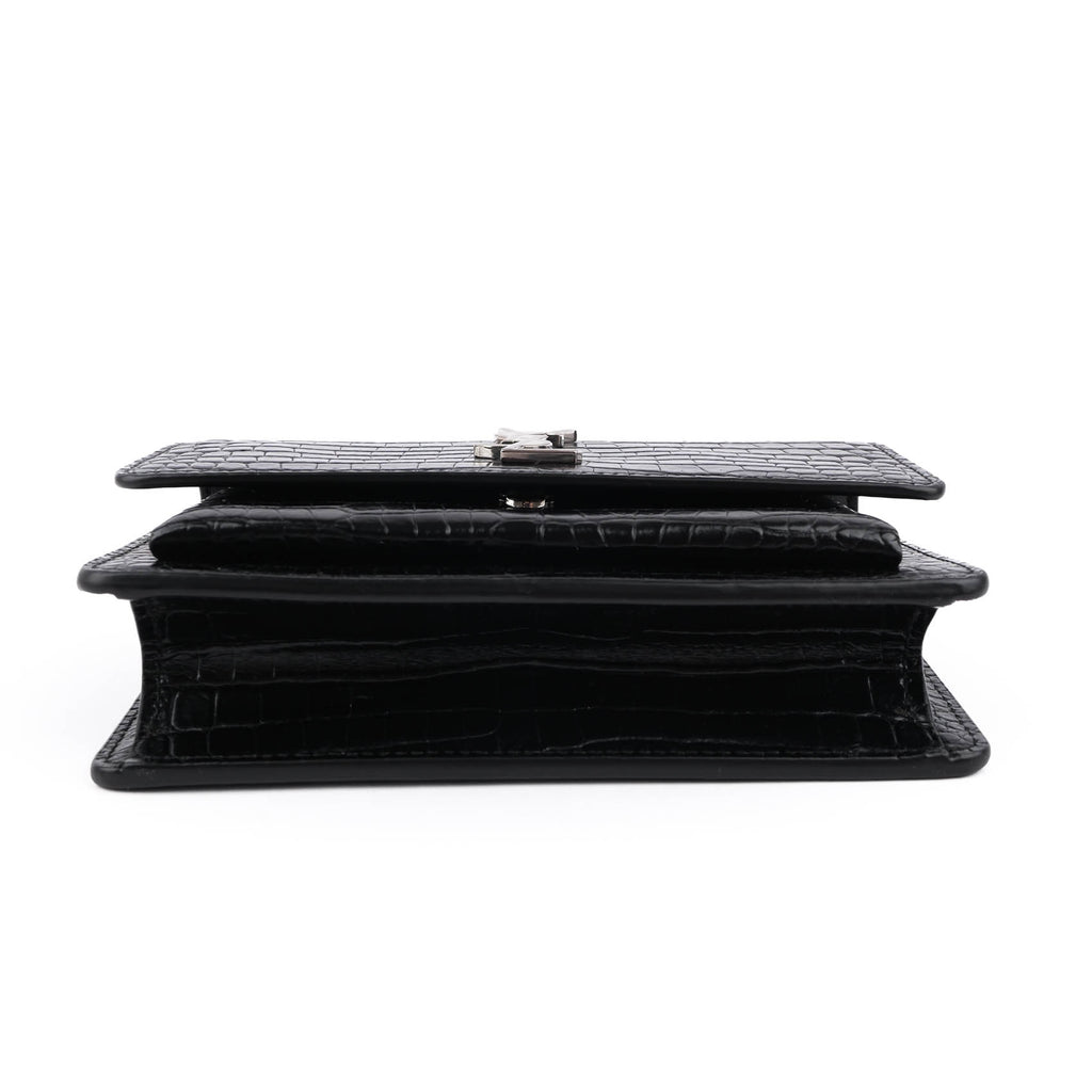 Saint Laurent Sunset Medium in Crocodile-Embossed Leather