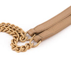 Saint Laurent Paris Becky Leather Chain Wallet in Beige