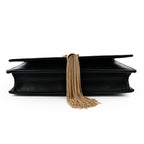Saint Laurent (YSL) Kate Small Chain Shoulder Bag with Tassel in Black Smooth Leather 354121