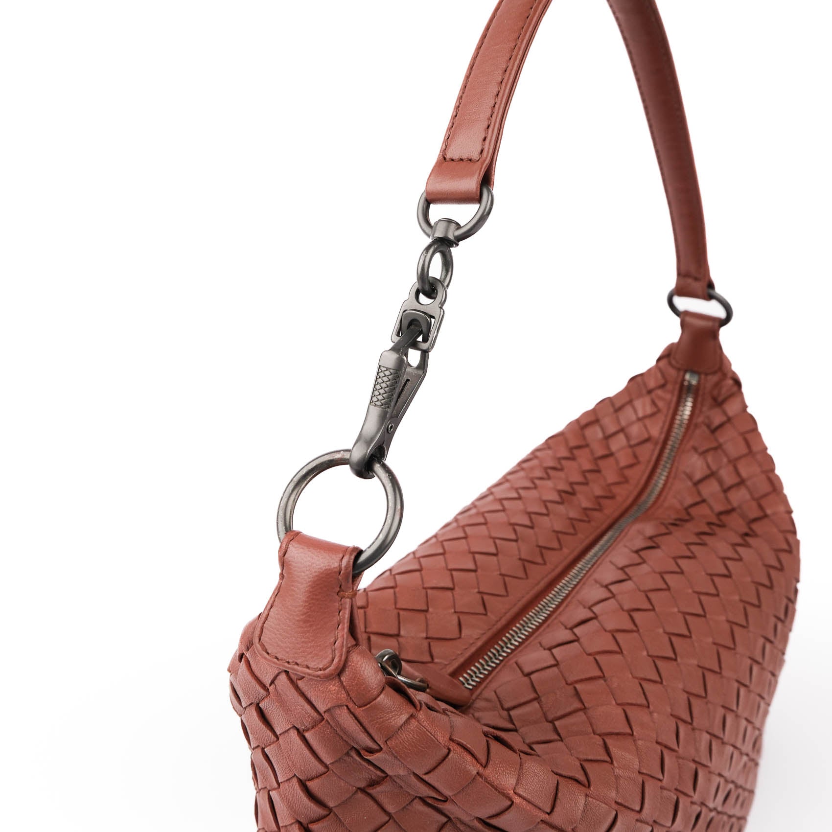 Bottega Veneta Intrecciato Nappa Leather Shoulder Bag – Terracotta Brown
