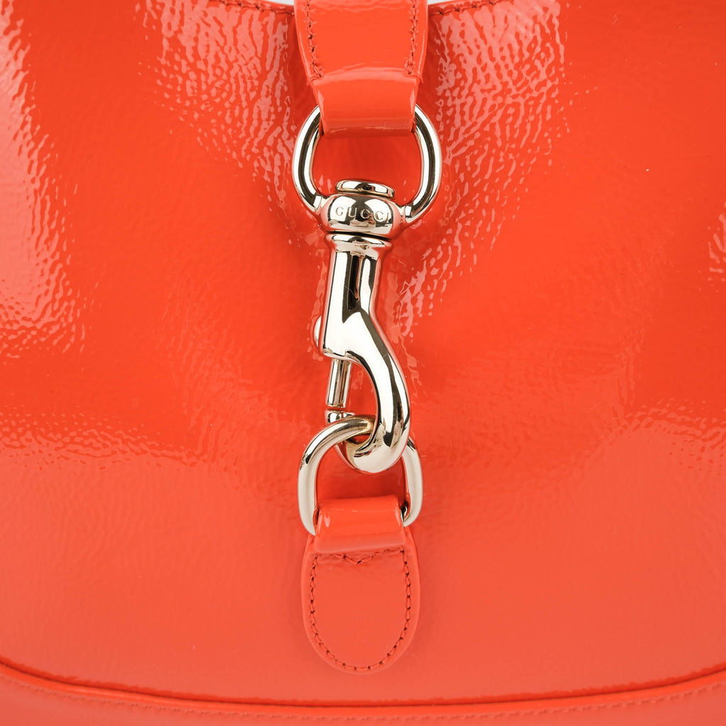 Gucci Jackie Small Shoulder Bag in Orange Patent Leather
