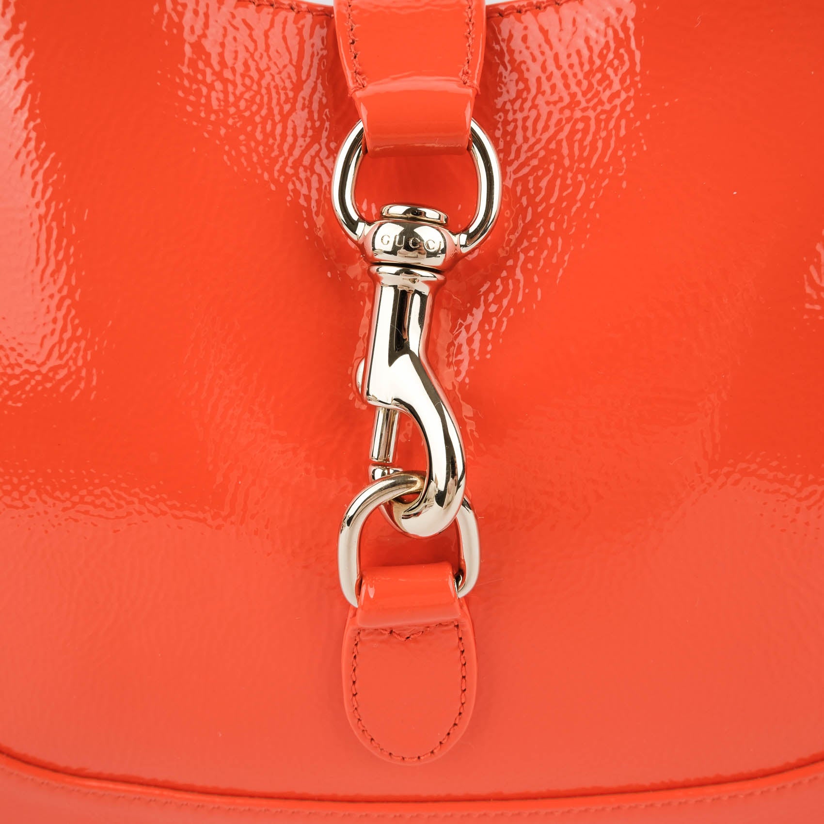 Gucci Jackie Small Shoulder Bag in Orange Patent Leather