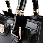 Gucci Diana Mini Bag – Black Patent Leather & Laquered Bamboo Handles