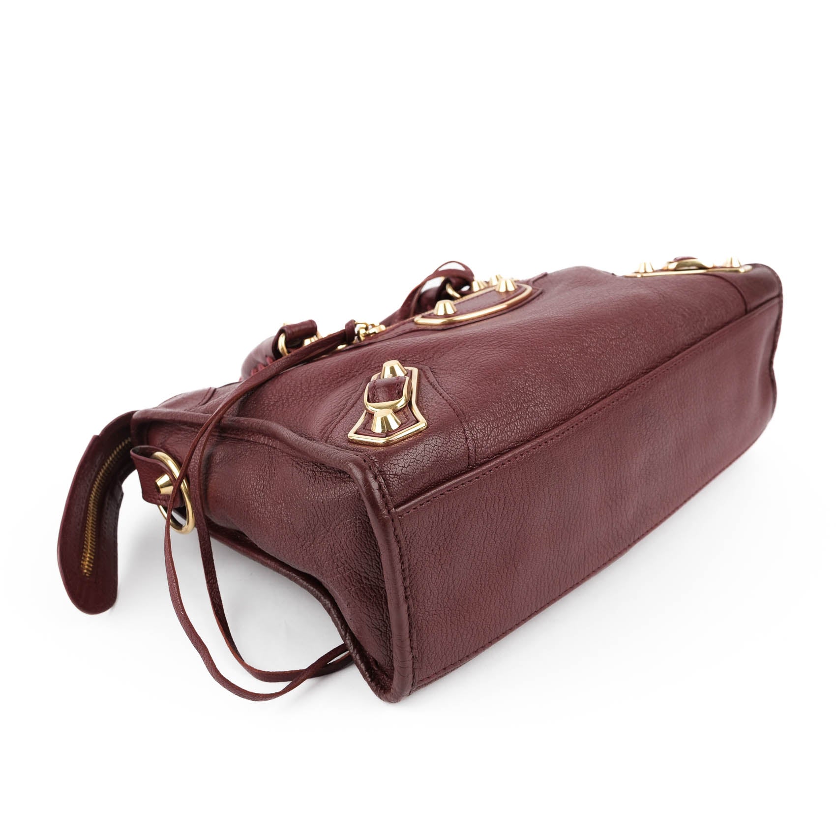 Balenciaga Classic Metallic Edge Small City - Bordeaux