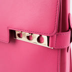 Delvaux Tempête GM Pink Leather 2‑Way Handbag with Mirror – Luxury Designer Tote