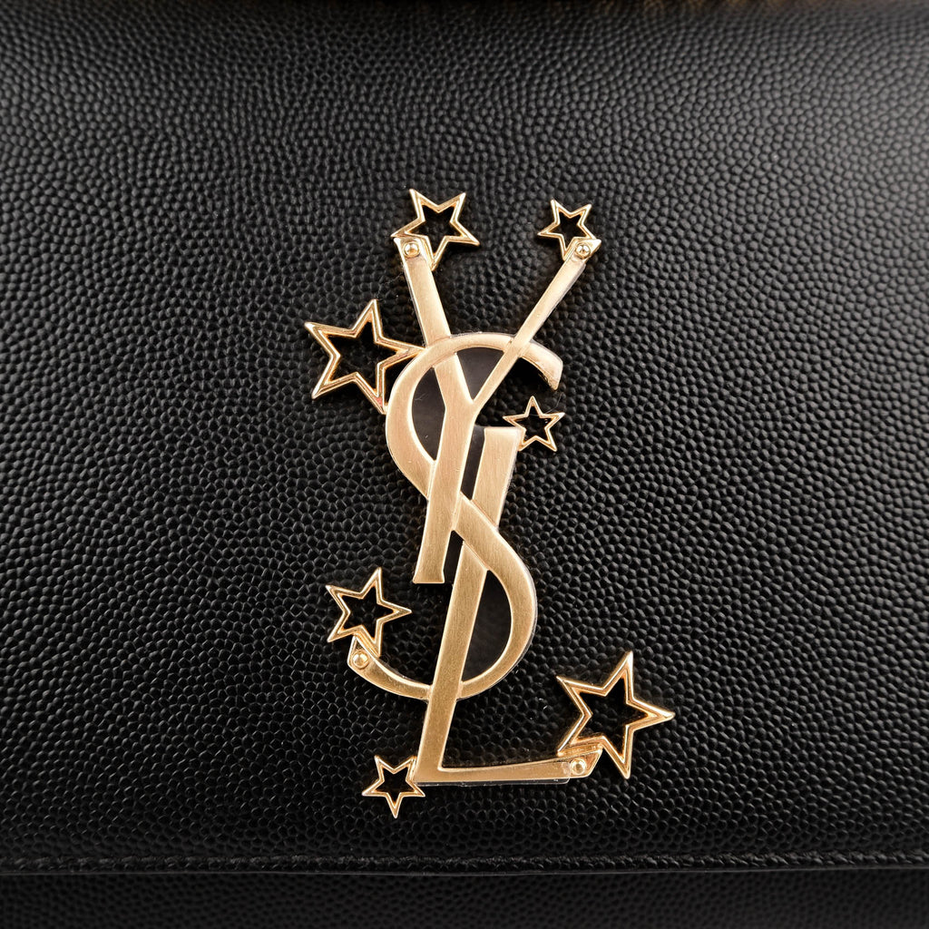 Saint Laurent Kate Medium - Star Monogram Black Grain de Poudre